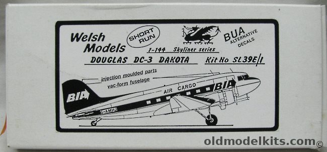 Welsh 1/144 Douglas DC-3 BIA Air Cargo, SL39E1 plastic model kit